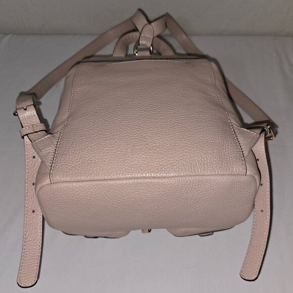 Michael Kors Susie Blush Pink Pebble Grain Leather Drawstring Flap Backpack - Picture 15 of 15